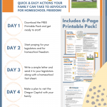 Take 5 east steps to help protect homeschool freedoms in Oregon! (Includes printable pack!) Oregon homeschool freedom challenge.