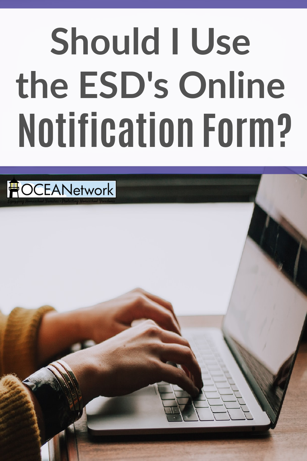 In Oregon, homeschool parents are required to send in a letter of intent. Many ESDs ask parents to use their online notification forms instead of mailing in letters. See why OCEANetwork recommends not using the ESD online forms in lieu of a letter of intent to homeschool. 
